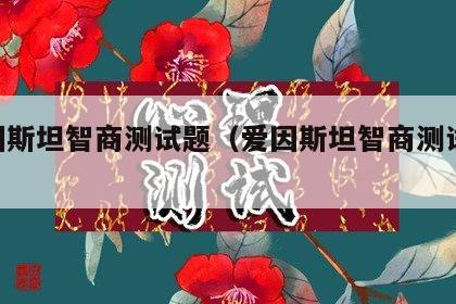 爱因斯坦智商测试题（爱因斯坦智商测试39题）