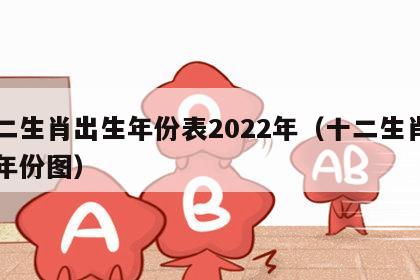 十二生肖出生年份表2022年（十二生肖出生年份图）