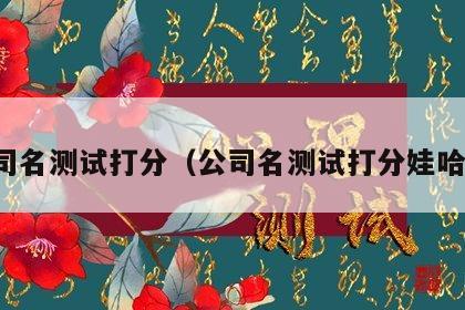 公司名测试打分（公司名测试打分娃哈哈）