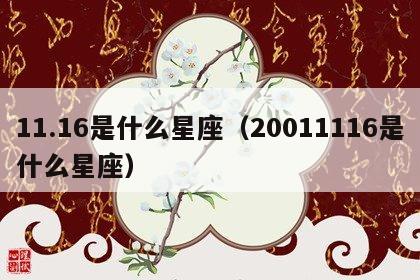 11.16是什么星座（20011116是什么星座）