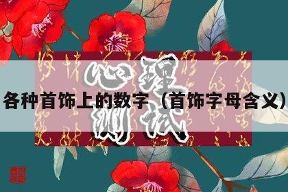 各种首饰上的数字（首饰字母含义）