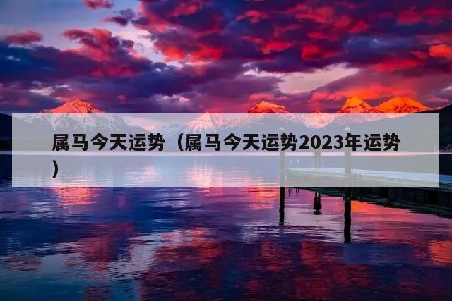 属马今天运势（属马今天运势2023年运势）